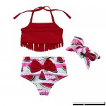 Procyon Summer Watermelon Swimwear Girls Baby Tassels Bikini Set Halter Bathing Suit Beachwear Spaghetti Strap Swimsuit 9-12M